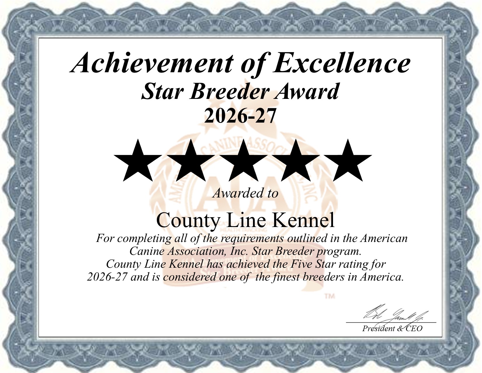 County Line, Kennel, dog, breeder, star, certificate, County Line-Kennel, Buffalo, MO, Missouri, puppy, dog, kennels, mill, puppymill, usda, 5-star, aca, ica, registered, Havanese
